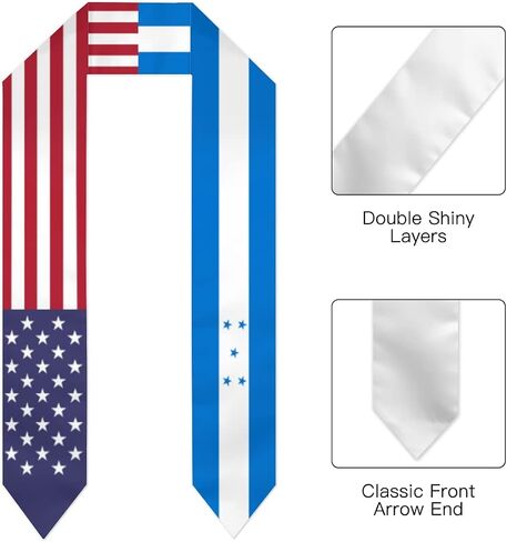 Honduras & USA United States Flag Graduation Stole For International Student Sash Stole Pride Cheers Shawls in Saudi Arabia