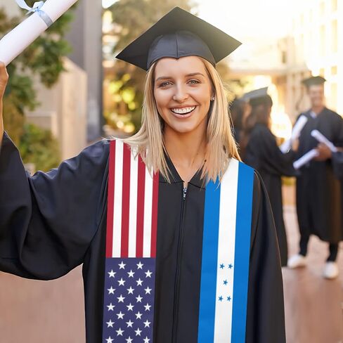 Honduras & USA United States Flag Graduation Stole For International Student Sash Stole Pride Cheers Shawls in Saudi Arabia