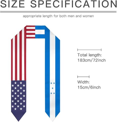 Honduras & USA United States Flag Graduation Stole For International Student Sash Stole Pride Cheers Shawls in Saudi Arabia