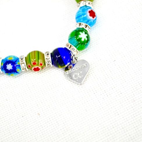 MY ITALIAN DÉCOR - Murano Glass Millefiori Bead Bracelet SET OF 3 | Beaded Bracelet with Elastic | Handmade for Woman | Made In Italy in Saudi Arabia