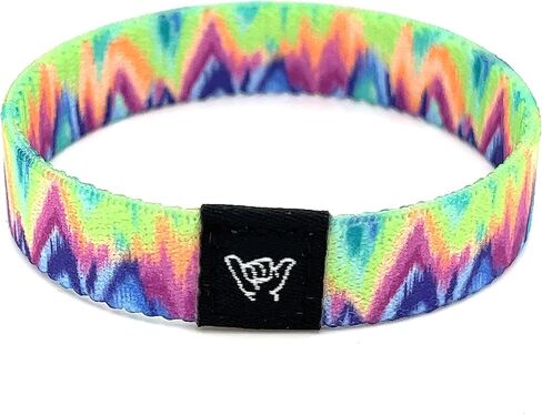 Hang Loose Bands - Coastal Surfer Beach Bracelet for Men, Women & Teens - Comfy Summer - Boho Reversible Wristband - Electric Chevron | Small: 6.5" (most common fitting size) in Saudi Arabia