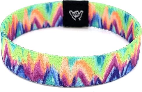 Hang Loose Bands - Coastal Surfer Beach Bracelet for Men, Women & Teens - Comfy Summer - Boho Reversible Wristband - Electric Chevron | Small: 6.5" (most common fitting size) in Saudi Arabia