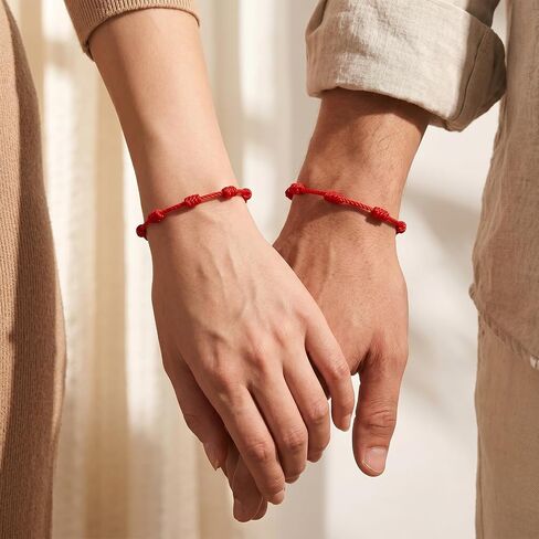 Chedin 8 Pcs Red String Bracelet Set, 7 Knot Adjustable Kabbalah Evil Eye Protection Bracelet, Lucky Charm Amulet for Women Men Friendship, Red Cord Good Luck Jewelry Gift in Saudi Arabia
