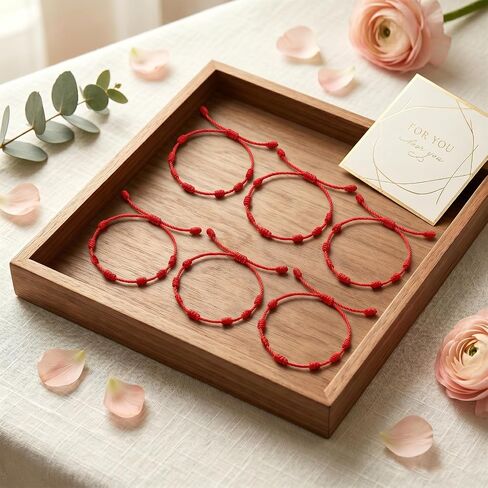 Chedin 8 Pcs Red String Bracelet Set, 7 Knot Adjustable Kabbalah Evil Eye Protection Bracelet, Lucky Charm Amulet for Women Men Friendship, Red Cord Good Luck Jewelry Gift in Saudi Arabia