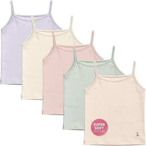 Feathers Girls Pastel Ribbed Undershirt (5-Pack) in Saudi Arabia