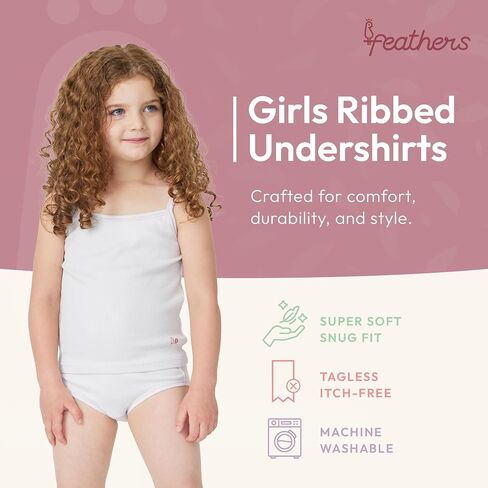 Feathers Girls Pastel Ribbed Undershirt (5-Pack) in Saudi Arabia