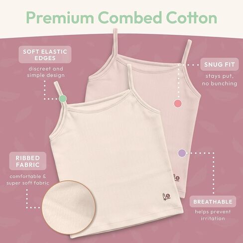 Feathers Girls Pastel Ribbed Undershirt (5-Pack) in Saudi Arabia
