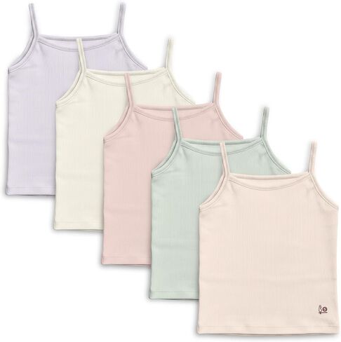 Feathers Girls Pastel Ribbed Undershirt (5-Pack) in Saudi Arabia