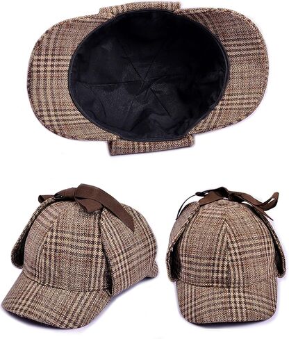Adults Detective Costume Mens Womens Victorian Outfit with Inverness Cape Deerstalker Hat for Halloween Cosplay in Saudi Arabia