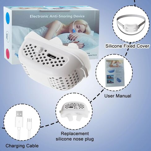 Anti Snoring Devices,Automatic Nasal Dilator & Rechargeable Air Purifier Filter,Effective to Relieve Snoring,Adjustable Wind Speed,Suitable for All Nose Shapes,Compact & Lightweight for Travel in Saudi Arabia