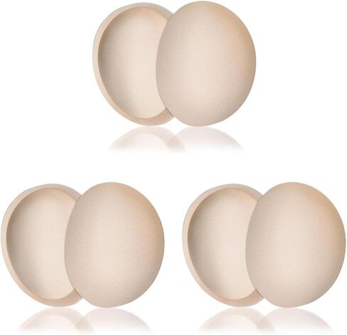 Garneck 3pairs Removable Cotton Pads Breathable Inserts for Sports Bras Lightweight and Comfortable Replacement Inserts Skin-friendly Design for Day Wear Skin Tone in Kuwait