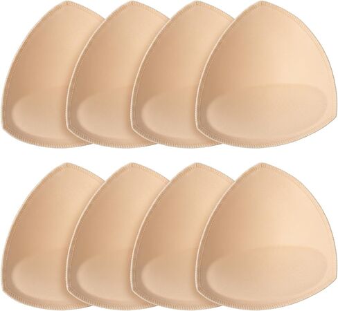 4 Pairs Bra Pads Inserts, Removable Push Up Sports Bra Cups, Triangle Breathable Thickened Sponge Breast Pad for Women's Sports Bikini Top Swimsuit in Saudi Arabia