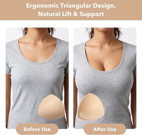 4 Pairs Bra Pads Inserts, Removable Push Up Sports Bra Cups, Triangle Breathable Thickened Sponge Breast Pad for Women's Sports Bikini Top Swimsuit in Saudi Arabia