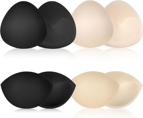 4 Pairs Bra Pads Inserts, Push Up Bra Pads for Dresses, Removable Breast Enhancers Bras Cups Inserts Lift Up for Women A/B Cup Bikini Swimsuit in Saudi Arabia