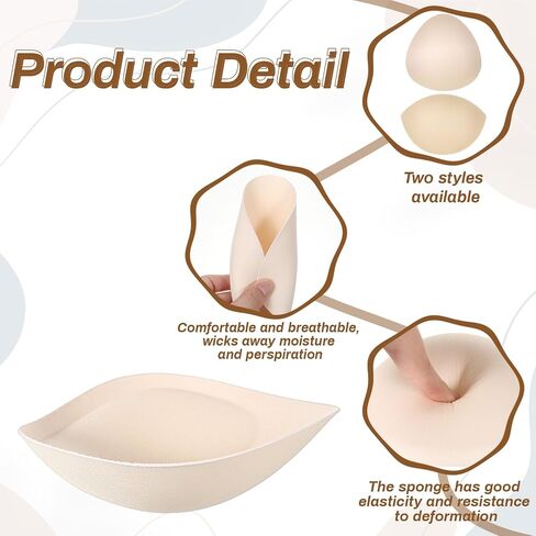 4 Pairs Bra Pads Inserts, Push Up Bra Pads for Dresses, Removable Breast Enhancers Bras Cups Inserts Lift Up for Women A/B Cup Bikini Swimsuit in Saudi Arabia