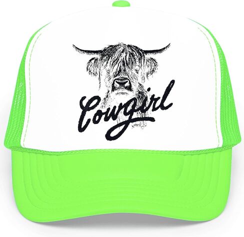 Highland Cow Cowgirl Hat for Women & Teens Country Western Foam Front Classic 5 Panel Snapback in Kuwait