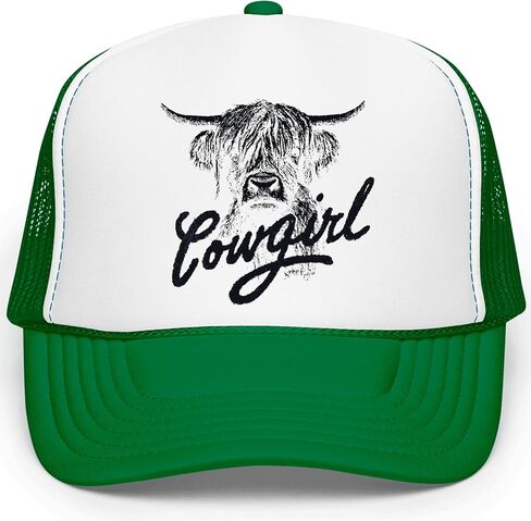 Highland Cow Cowgirl Hat for Women & Teens Country Western Foam Front Classic 5 Panel Snapback in Kuwait