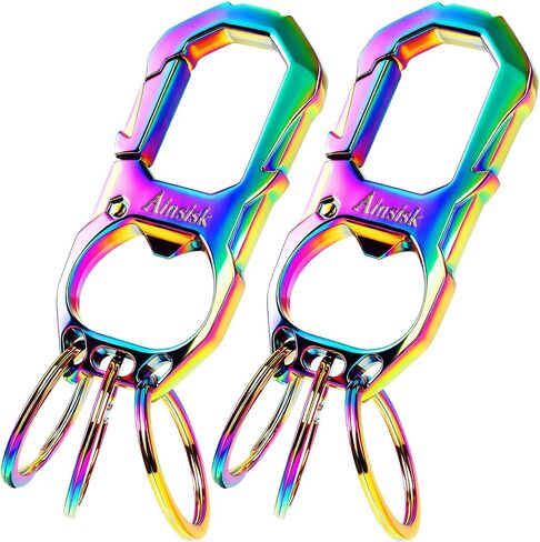 Carabiner Car Key Chains Bottle opener Tactical keychains.Metal Clip Keychain 3 Key Rings Suitable for men and women. in Saudi Arabia