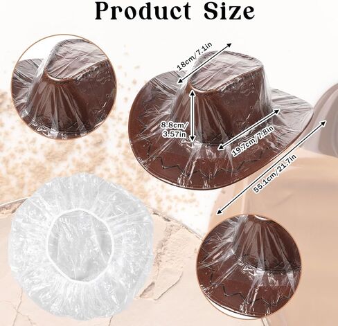 4 Pcs Cowboy Hat Cover,Cowboys Hats Rain Cover Clear Cowboy Hat Protector Unisex Plastic Hats Protector for Dust Travel Storage in Kuwait