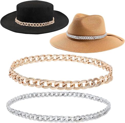 CHGCRAFT 2pcs Hat Chain Belt Hat Bands for Cowboy Classic Hats Belt Panama Straw Western Hats Replaceable Costume Headwear in Kuwait