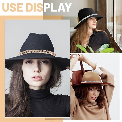 CHGCRAFT 2pcs Hat Chain Belt Hat Bands for Cowboy Classic Hats Belt Panama Straw Western Hats Replaceable Costume Headwear in Kuwait