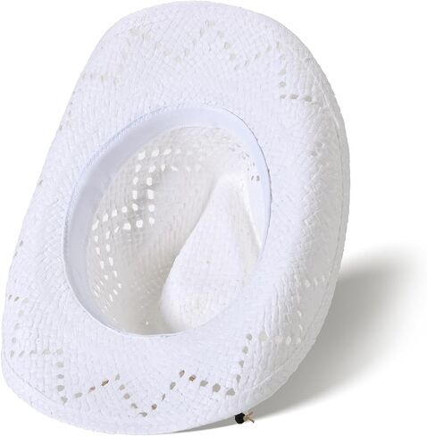 Cowboy Hats for Women & Men Straw Cowboy Hat Wide Brim Western Cowgirl Hats Summer Sun Hat in Kuwait