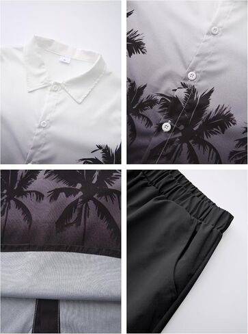 PureChapter Boys Hawaiian Shirt 2 Piece Outfits Short Sleeve Matching Shorts Set Beach Vacation Clothes for Kids Summer in Saudi Arabia
