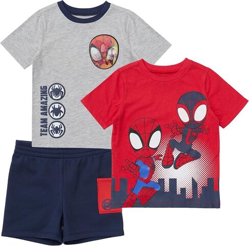 Marvel Boys' Short Sleeve Crew Neck T-shirt and Shorts Set in Kuwait