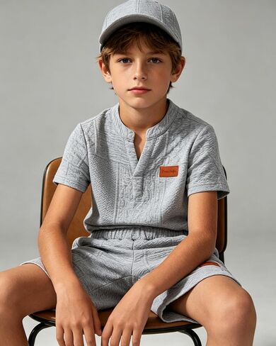 Cakaner Boys Clothes V Neck T Shirt and Shorts Set Kids 2 Piece Summer Casual Outfit Size 7-11 in Kuwait