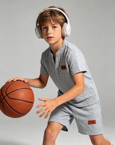 Cakaner Boys Clothes V Neck T Shirt and Shorts Set Kids 2 Piece Summer Casual Outfit Size 7-11 in Kuwait