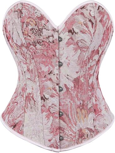 GORGLITTER Women's Vintage Bustier Corset Top Back Lace-Up Strapless Shapewear Overbust Bandeau Tube Top in Kuwait