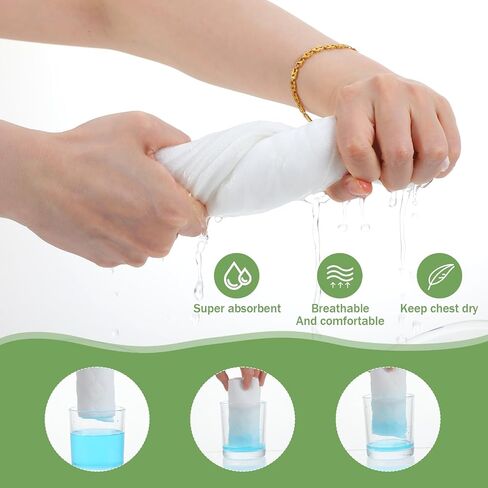 20 Pcs Tummy Liners and Bra Liners Set for Sweat Rash Cotton Under Belly Sweat Liner Under Belly Absorber Pads Band for Women Skin Rash White in Kuwait