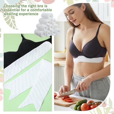 20 Pcs Tummy Liners and Bra Liners Set for Sweat Rash Cotton Under Belly Sweat Liner Under Belly Absorber Pads Band for Women Skin Rash White in Kuwait