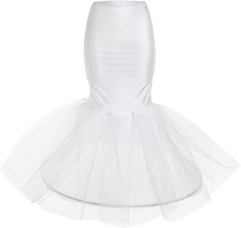 KESYOO Women's Trumpet Petticoat for Wedding Dress Underskirt, Fishtail Crinoline Slip, Floor Length Hoop Skirt for Bride, Fit and Flare Gown Accessories in Kuwait