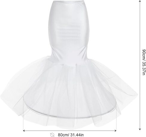KESYOO Women's Trumpet Petticoat for Wedding Dress Underskirt, Fishtail Crinoline Slip, Floor Length Hoop Skirt for Bride, Fit and Flare Gown Accessories in Kuwait