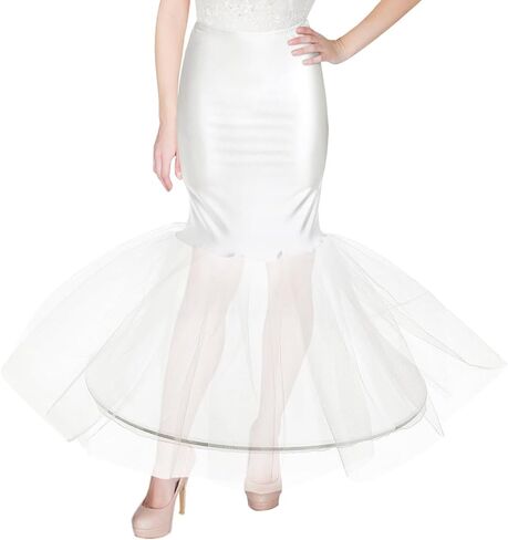 KESYOO Women's Trumpet Petticoat for Wedding Dress Underskirt, Fishtail Crinoline Slip, Floor Length Hoop Skirt for Bride, Fit and Flare Gown Accessories in Kuwait