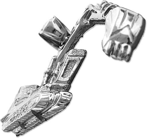 Rhodium Plated 925 Sterling Silver Crawler Excavator Pendant in Kuwait