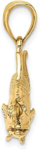 14K Yellow Gold 3D Snook Fish Pendant (0.6 x 1.61 inches) in Kuwait