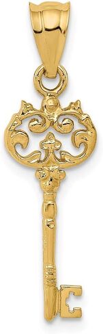 Jewels By Lux 14K Yellow Gold Polished Fancy Key Pendant in Kuwait