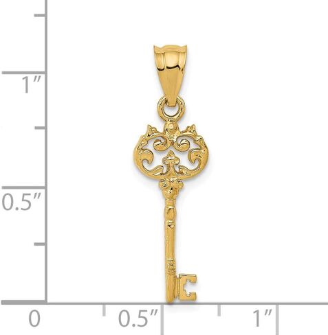 Jewels By Lux 14K Yellow Gold Polished Fancy Key Pendant in Kuwait
