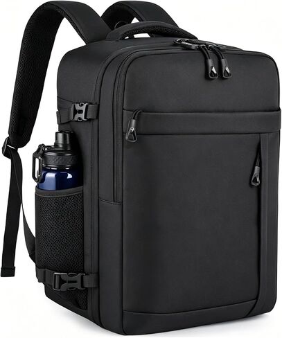 HILOMON Black Travel Backpack for Men Women, TSA Approved Personal Item Size 18x14x8 Under Seat Backpack for Airplanes 15.6inch Laptop 30L Luggage Carry On Bag in Saudi Arabia