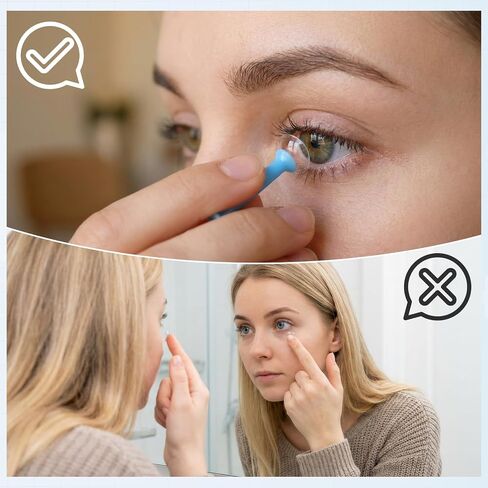 10 Pcs Hard Contact Lens Remover Tool Blue Scleral Lenses Hard Eye Contact Remover with Storage Box, Contact Plunger Suction Cup Lens Inserter Tools for Hard/RGP Lenses in Kuwait