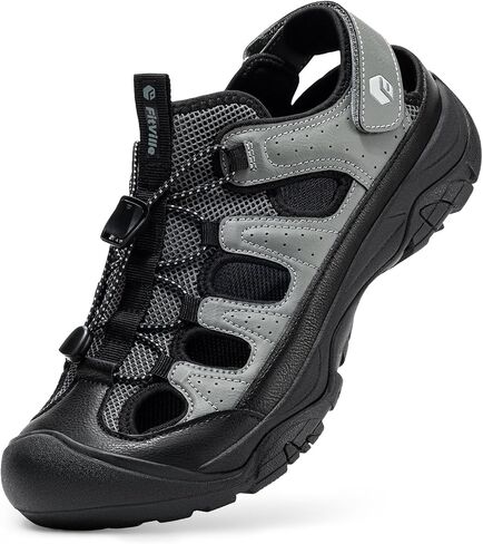 FitVille Wide Mens Sandals, Men’s Orthopedic Shoes Closed Toe Trekking Hiking Sport Sandals with Adjustable Straps, with Arch Support for Plantar Fasciitis, Flat Feet in Saudi Arabia