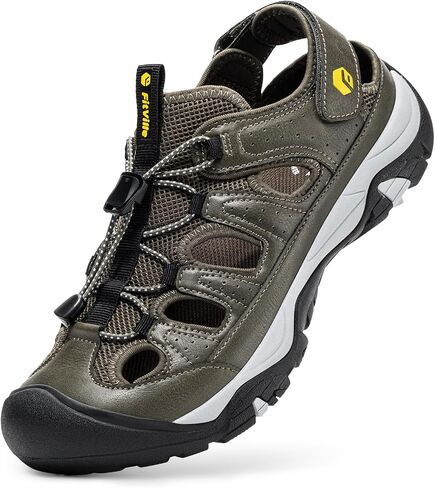 FitVille Wide Mens Sandals, Men’s Orthopedic Shoes Closed Toe Trekking Hiking Sport Sandals with Adjustable Straps, with Arch Support for Plantar Fasciitis, Flat Feet in Saudi Arabia