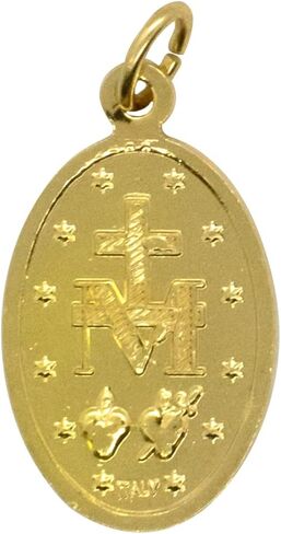 Ten Pack of Miraculous Medal Pendants | Gold-Tone Pressed Aluminum | Great Catholic Gift for First Holy Communion and Confirmation | Add to DIY Chaplet or Wear on Chain in Kuwait