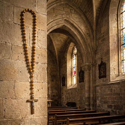 Yuuchoringee 59 Inches Super Large Rosary Catolicos Mix Beads Solid Wooden Rosary for Wall Display Big Brown Prayer Beads Wood Chain Jesus Cross Catholic Gifts Home Wall Decor Church Gifts Decoration in Saudi Arabia