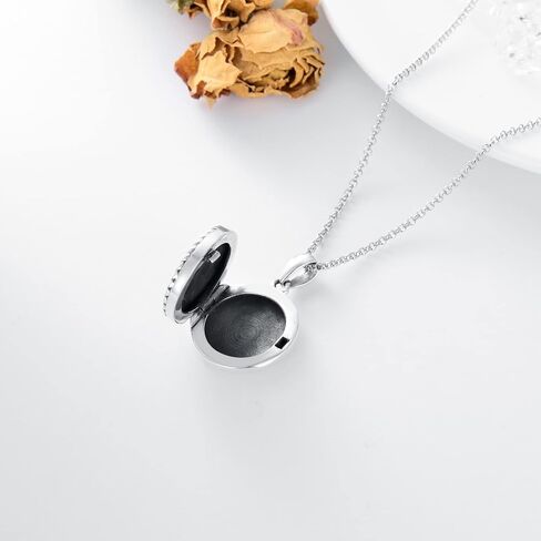 SOULMEET Compass Locket Necklace that Holds 2 Pictures Sterling Silver Graduation Gifts Round Shape Nautical Photo Lockets Pendant for Naval Students in Kuwait