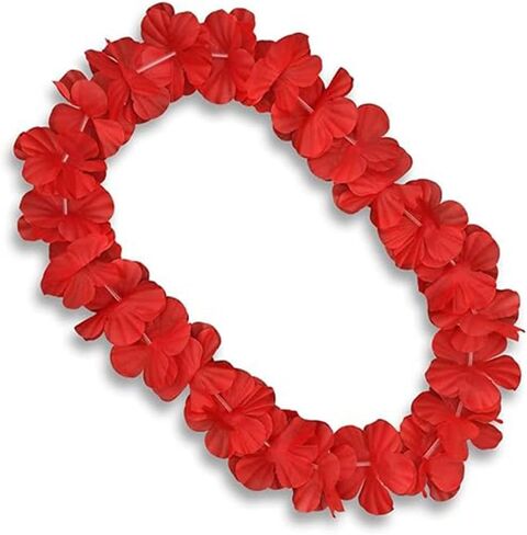 blinkee Satin Hawaiian Flower Lei Necklace with Red Accents - Hawaii Department in Kuwait