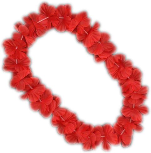 blinkee Satin Hawaiian Flower Lei Necklace with Red Accents - Hawaii Department in Kuwait
