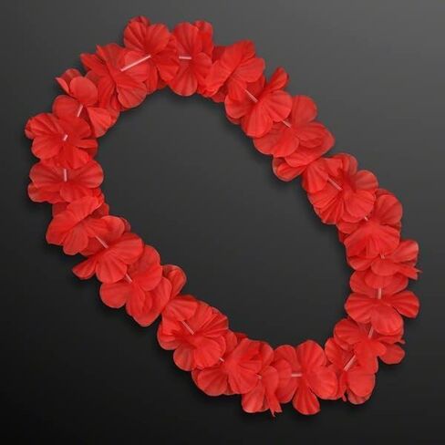 blinkee Satin Hawaiian Flower Lei Necklace with Red Accents - Hawaii Department in Kuwait